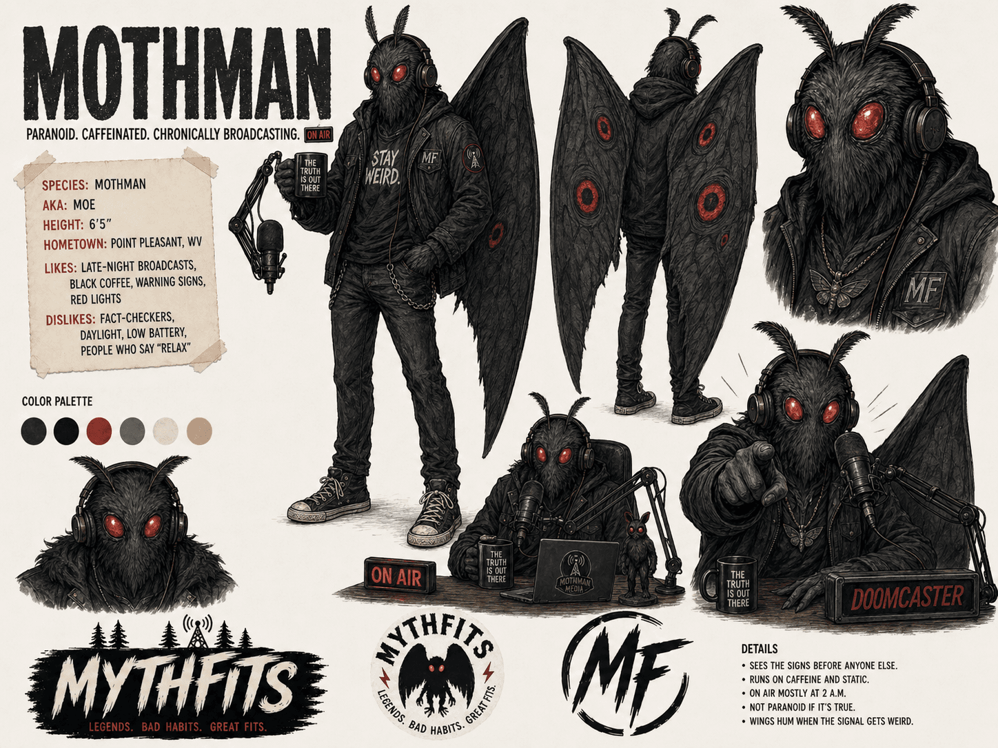 Milton — full persona sheet artwork
